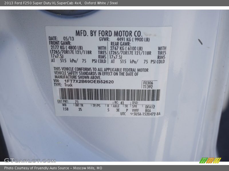 Oxford White / Steel 2013 Ford F250 Super Duty XL SuperCab 4x4