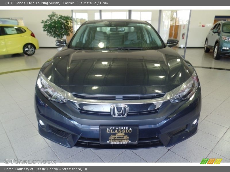 Cosmic Blue Metallic / Gray 2018 Honda Civic Touring Sedan