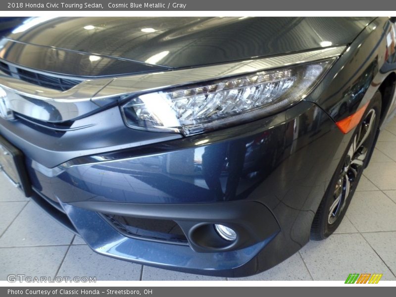Cosmic Blue Metallic / Gray 2018 Honda Civic Touring Sedan
