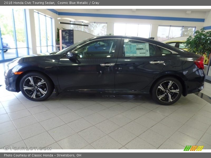 Cosmic Blue Metallic / Gray 2018 Honda Civic Touring Sedan