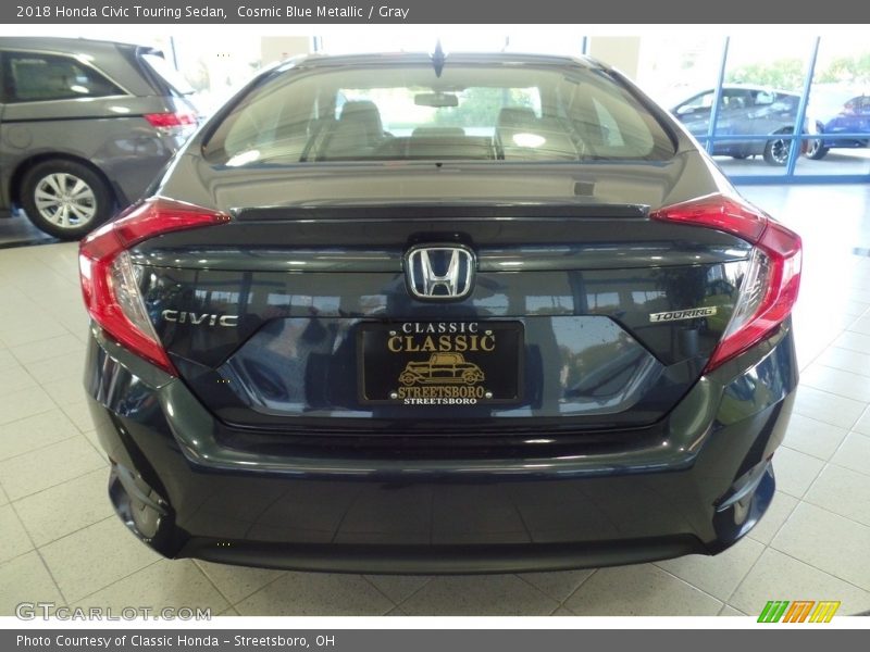 Cosmic Blue Metallic / Gray 2018 Honda Civic Touring Sedan