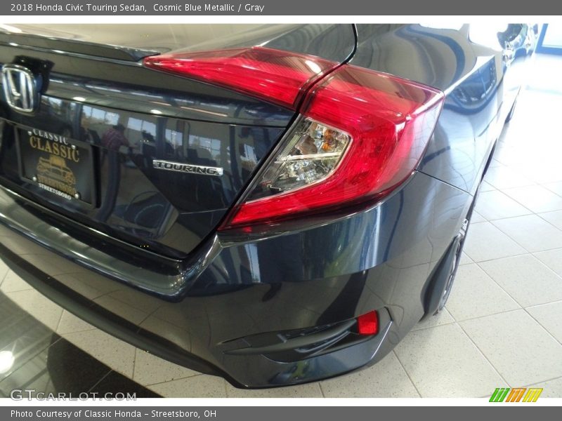 Cosmic Blue Metallic / Gray 2018 Honda Civic Touring Sedan