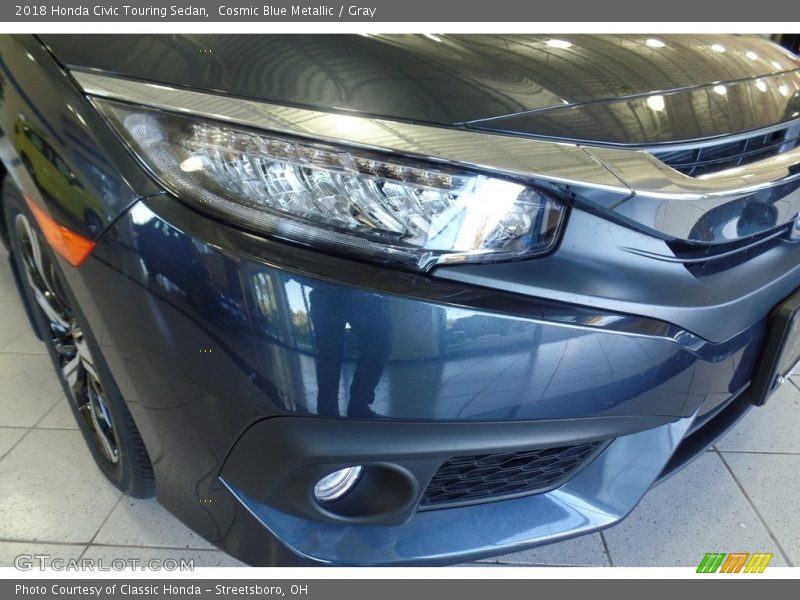 Cosmic Blue Metallic / Gray 2018 Honda Civic Touring Sedan