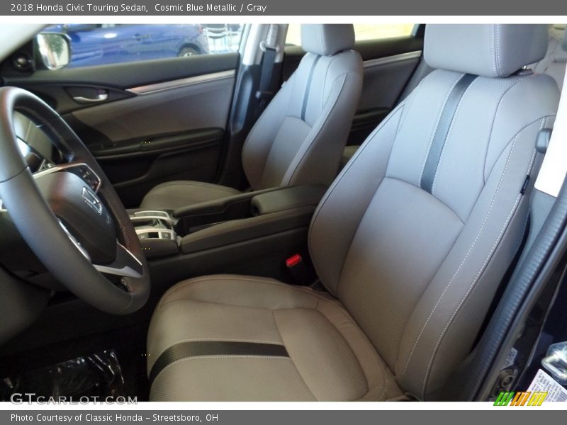 Cosmic Blue Metallic / Gray 2018 Honda Civic Touring Sedan