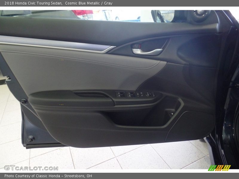Cosmic Blue Metallic / Gray 2018 Honda Civic Touring Sedan