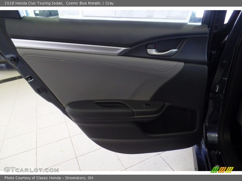 Cosmic Blue Metallic / Gray 2018 Honda Civic Touring Sedan