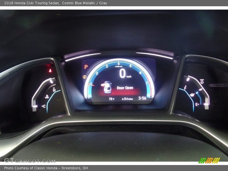 Cosmic Blue Metallic / Gray 2018 Honda Civic Touring Sedan