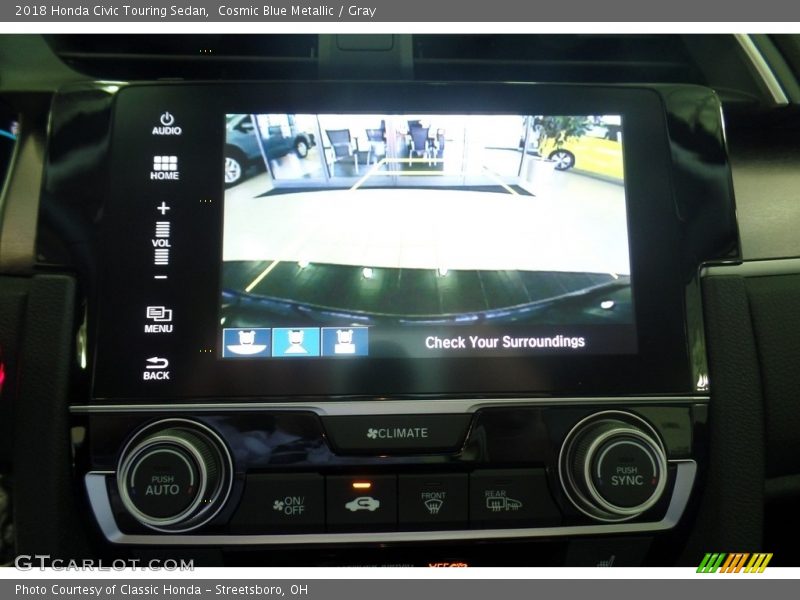 Cosmic Blue Metallic / Gray 2018 Honda Civic Touring Sedan