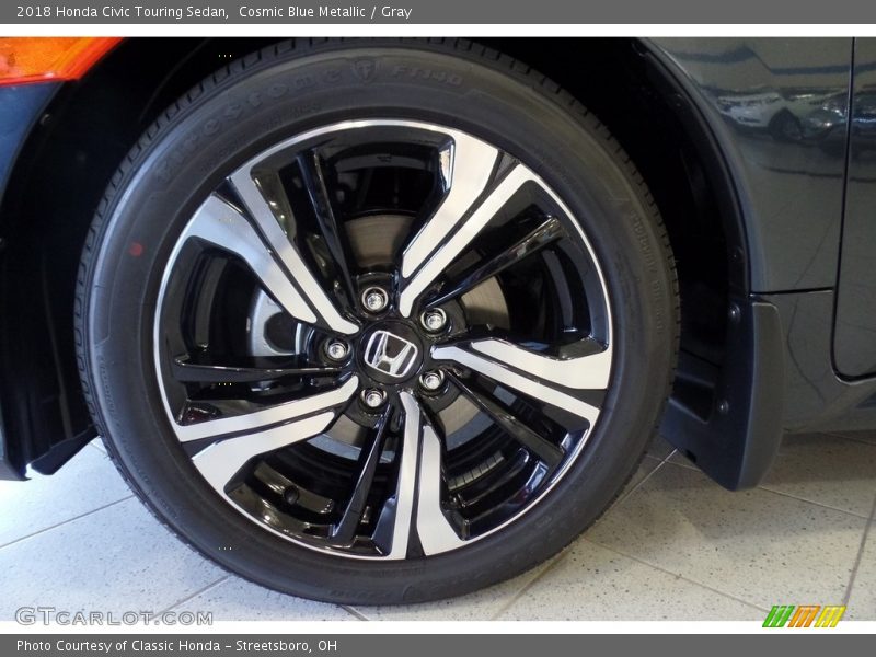 Cosmic Blue Metallic / Gray 2018 Honda Civic Touring Sedan