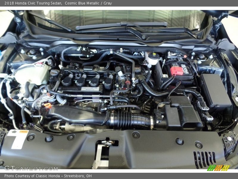 Cosmic Blue Metallic / Gray 2018 Honda Civic Touring Sedan
