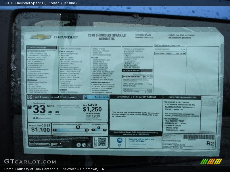 Splash / Jet Black 2018 Chevrolet Spark LS