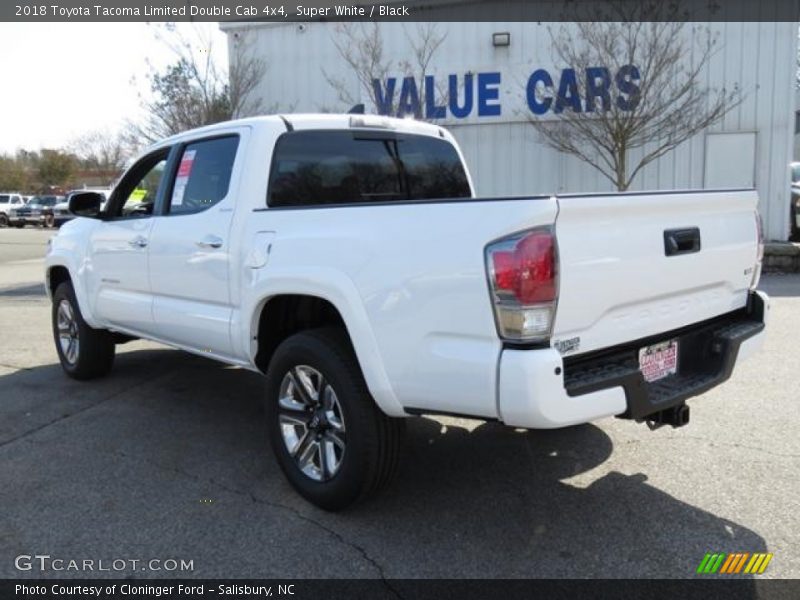 Super White / Black 2018 Toyota Tacoma Limited Double Cab 4x4