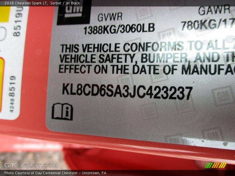 Sorbet / Jet Black 2018 Chevrolet Spark LT