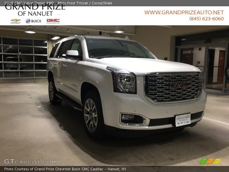 White Frost Tricoat / Cocoa/Shale 2018 GMC Yukon Denali 4WD