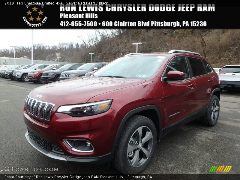 Velvet Red Pearl / Black 2019 Jeep Cherokee Limited 4x4