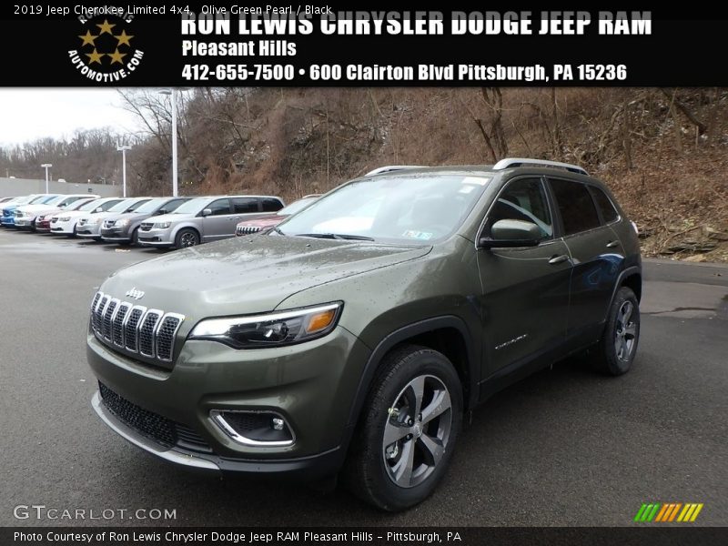 Olive Green Pearl / Black 2019 Jeep Cherokee Limited 4x4