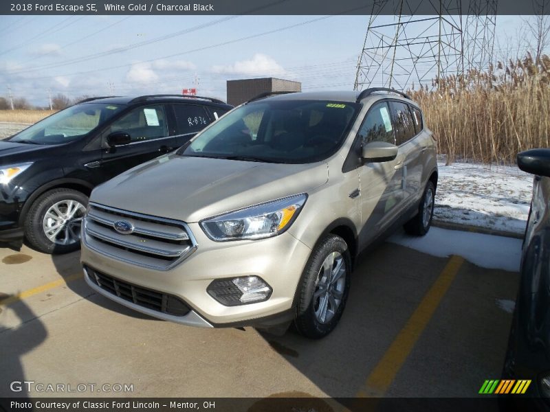 White Gold / Charcoal Black 2018 Ford Escape SE