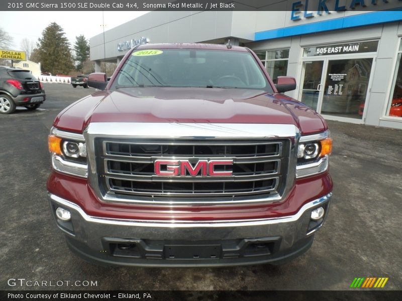 Sonoma Red Metallic / Jet Black 2015 GMC Sierra 1500 SLE Double Cab 4x4