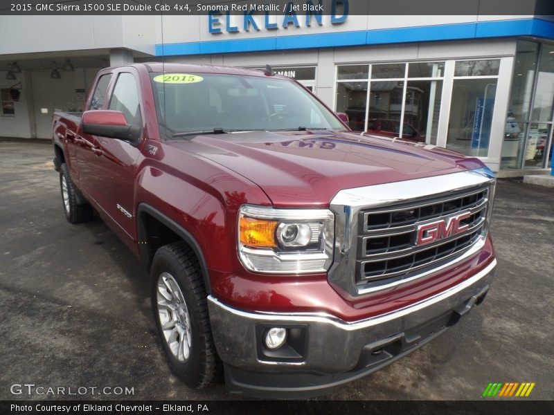 Sonoma Red Metallic / Jet Black 2015 GMC Sierra 1500 SLE Double Cab 4x4