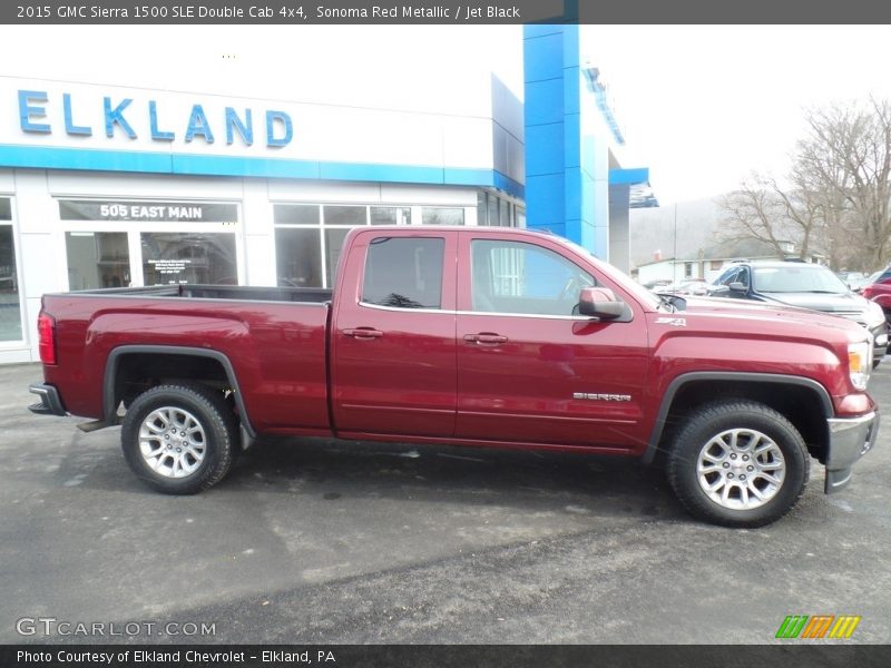 Sonoma Red Metallic / Jet Black 2015 GMC Sierra 1500 SLE Double Cab 4x4