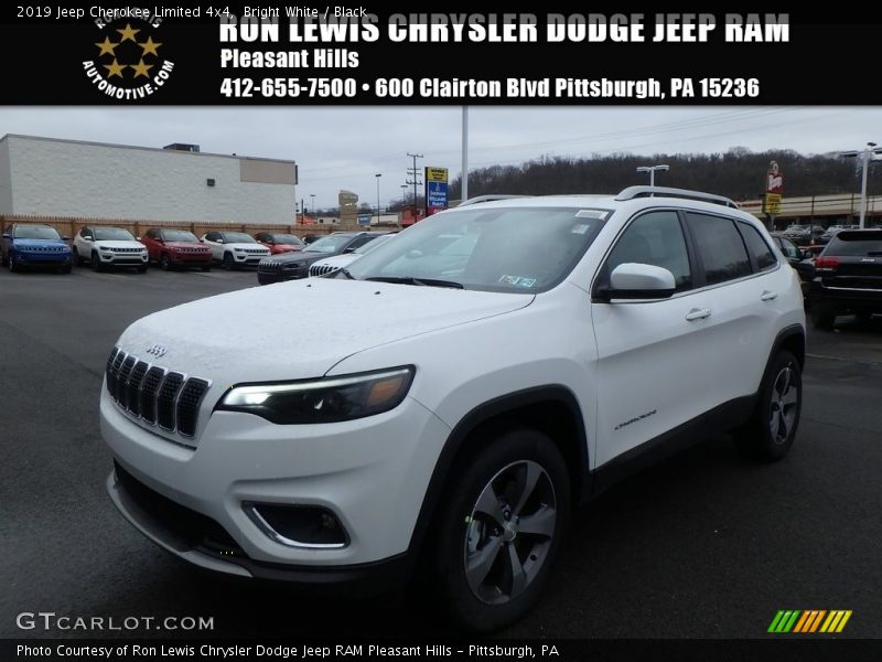 Bright White / Black 2019 Jeep Cherokee Limited 4x4