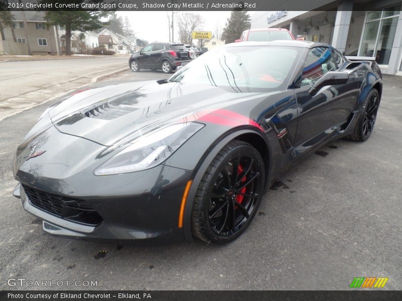 Shadow Gray Metallic / Adrenaline Red 2019 Chevrolet Corvette Grand Sport Coupe