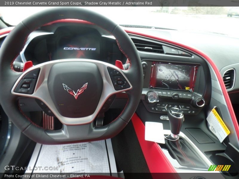 Shadow Gray Metallic / Adrenaline Red 2019 Chevrolet Corvette Grand Sport Coupe
