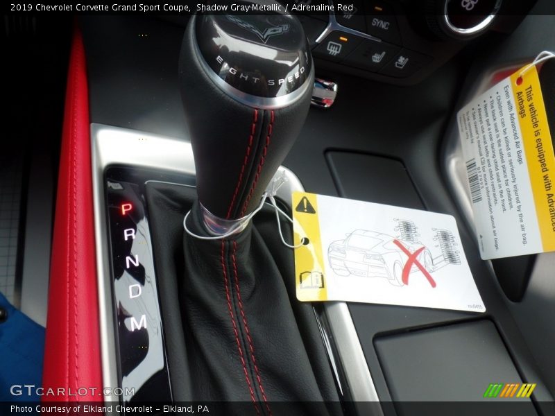 Shadow Gray Metallic / Adrenaline Red 2019 Chevrolet Corvette Grand Sport Coupe
