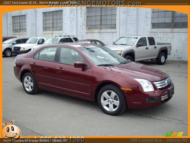 Merlot Metallic / Light Stone 2007 Ford Fusion SE V6