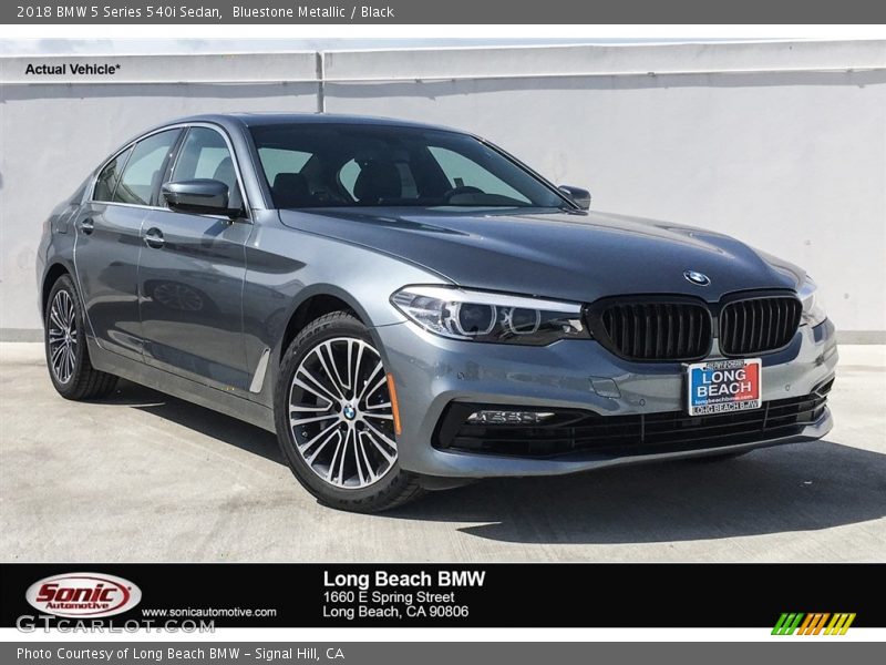 Bluestone Metallic / Black 2018 BMW 5 Series 540i Sedan