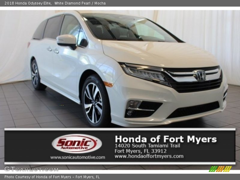 White Diamond Pearl / Mocha 2018 Honda Odyssey Elite