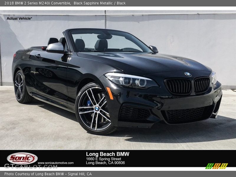 Black Sapphire Metallic / Black 2018 BMW 2 Series M240i Convertible