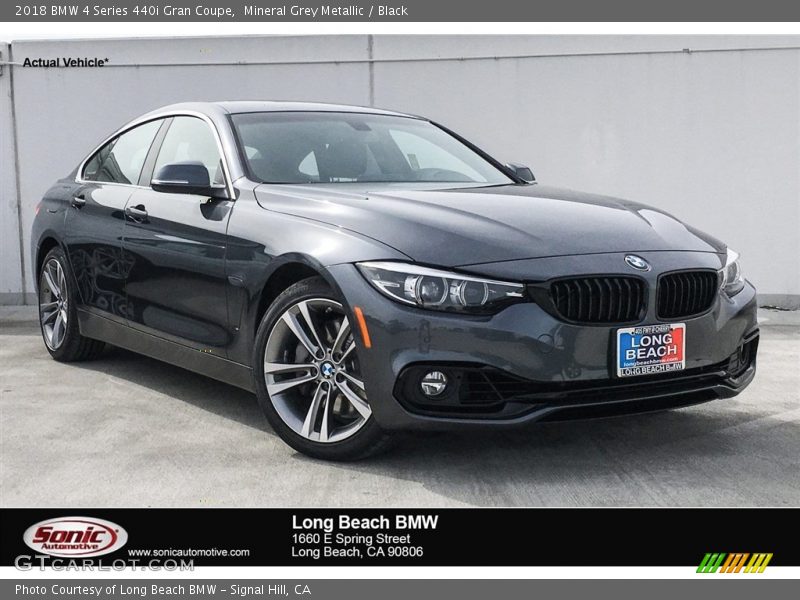 Mineral Grey Metallic / Black 2018 BMW 4 Series 440i Gran Coupe