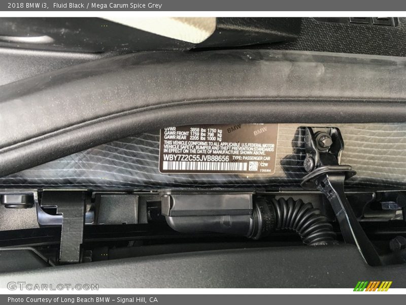 Fluid Black / Mega Carum Spice Grey 2018 BMW i3