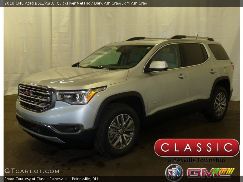 Quicksilver Metallic / Dark Ash Gray/Light Ash Gray 2018 GMC Acadia SLE AWD