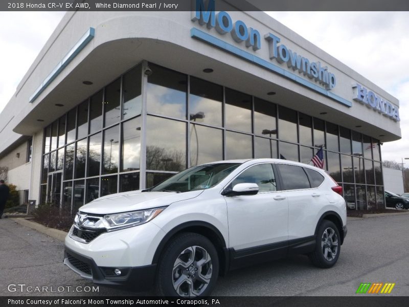White Diamond Pearl / Ivory 2018 Honda CR-V EX AWD