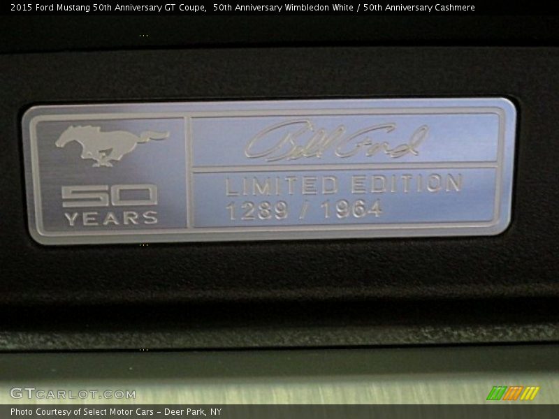 50th Anniversary Wimbledon White / 50th Anniversary Cashmere 2015 Ford Mustang 50th Anniversary GT Coupe