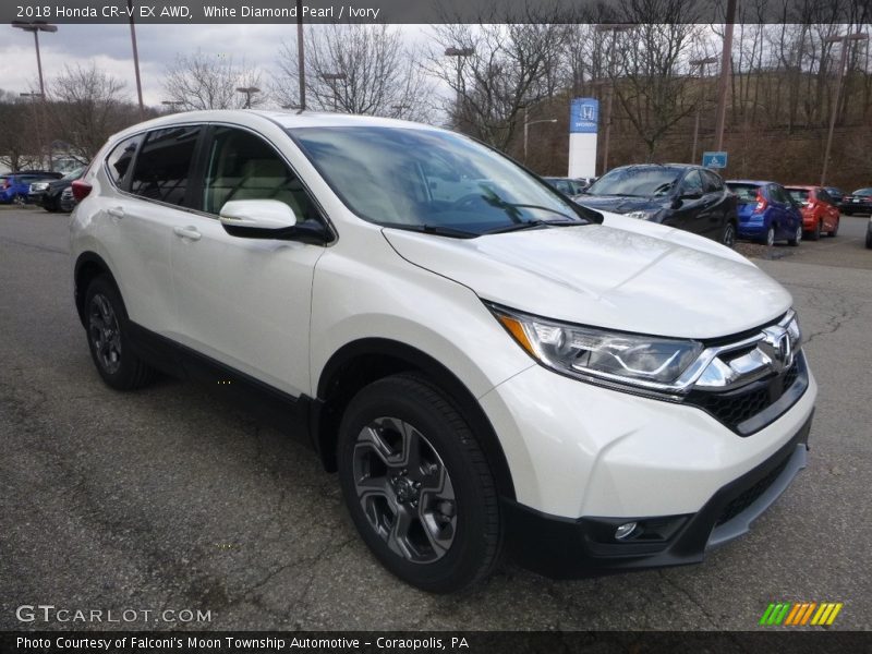White Diamond Pearl / Ivory 2018 Honda CR-V EX AWD
