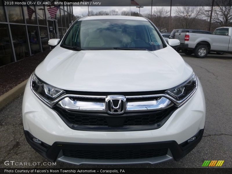 White Diamond Pearl / Ivory 2018 Honda CR-V EX AWD