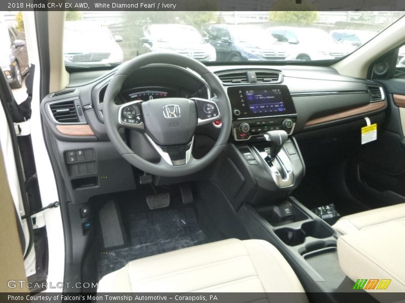 White Diamond Pearl / Ivory 2018 Honda CR-V EX AWD