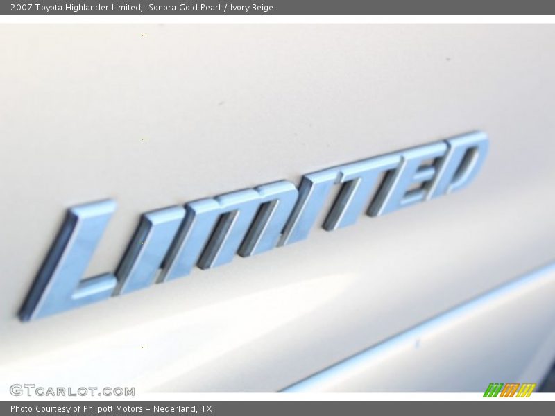 Sonora Gold Pearl / Ivory Beige 2007 Toyota Highlander Limited