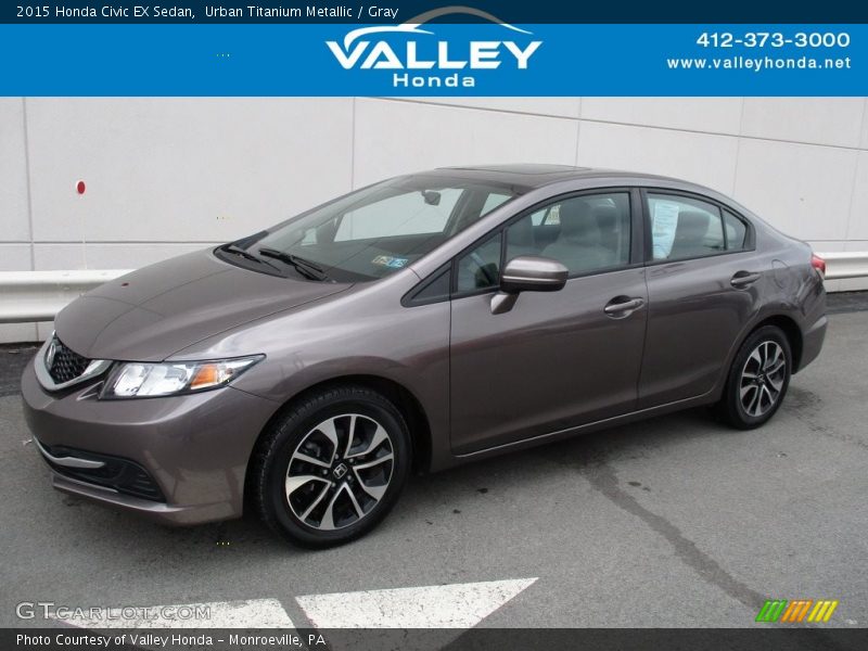 Urban Titanium Metallic / Gray 2015 Honda Civic EX Sedan