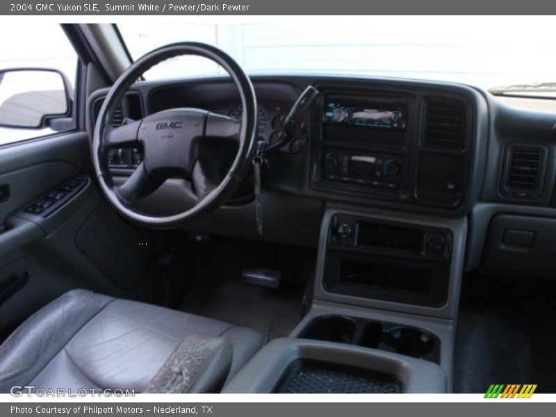 Summit White / Pewter/Dark Pewter 2004 GMC Yukon SLE