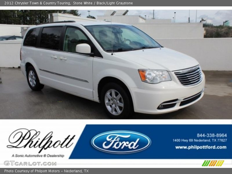 Stone White / Black/Light Graystone 2012 Chrysler Town & Country Touring