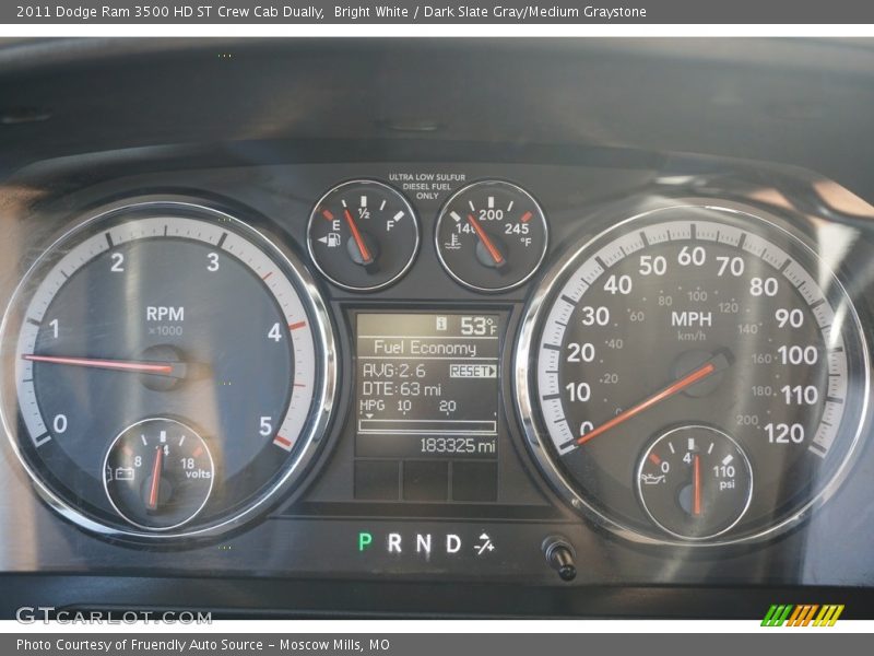 Bright White / Dark Slate Gray/Medium Graystone 2011 Dodge Ram 3500 HD ST Crew Cab Dually
