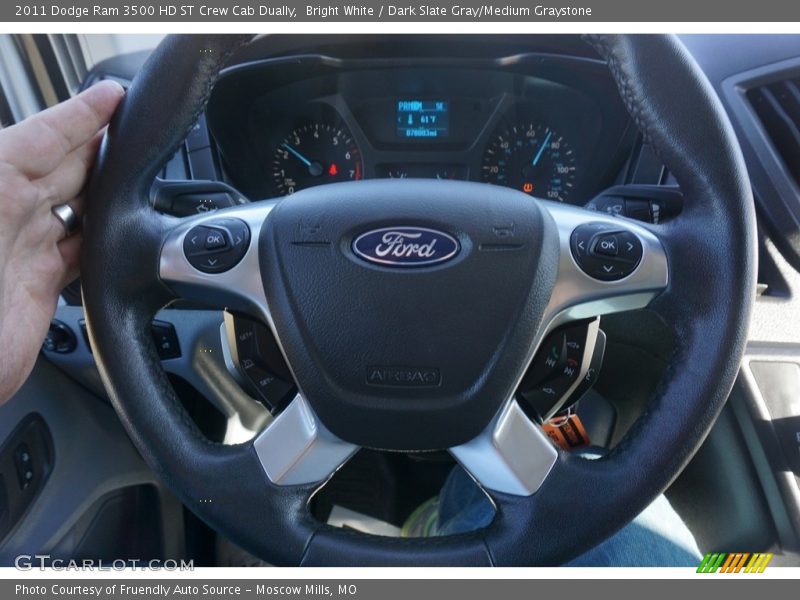 Bright White / Dark Slate Gray/Medium Graystone 2011 Dodge Ram 3500 HD ST Crew Cab Dually