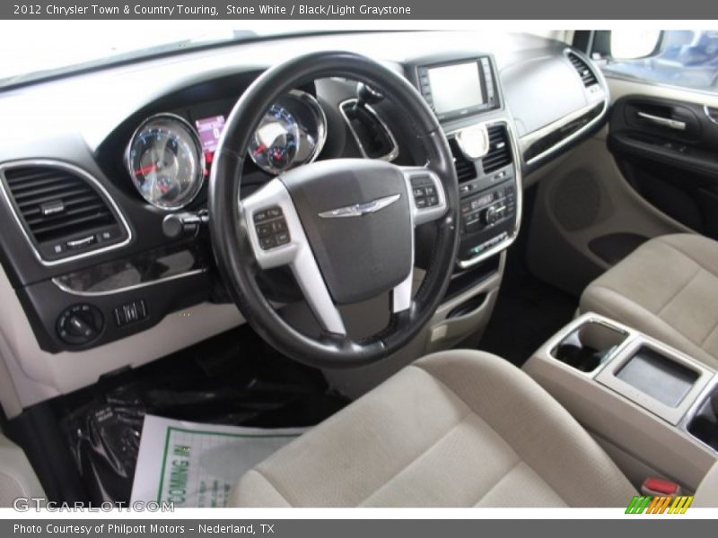 Stone White / Black/Light Graystone 2012 Chrysler Town & Country Touring