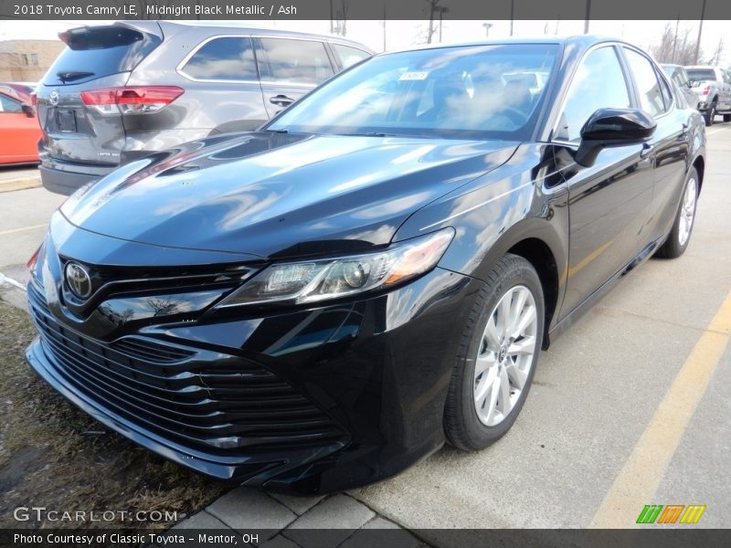 Midnight Black Metallic / Ash 2018 Toyota Camry LE