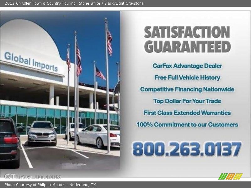 Stone White / Black/Light Graystone 2012 Chrysler Town & Country Touring