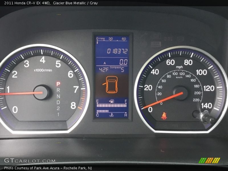 Glacier Blue Metallic / Gray 2011 Honda CR-V EX 4WD